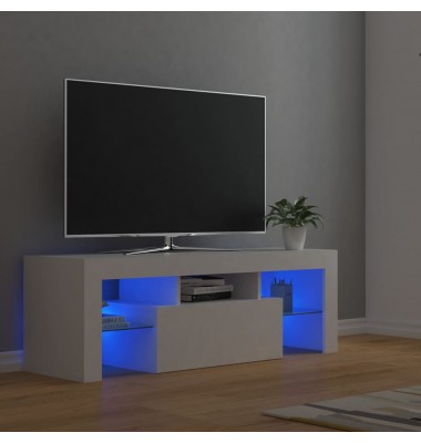  Televizoriaus spintelė su LED apšvietimu, balta, 120x35x40cm - TV spintelės - 1