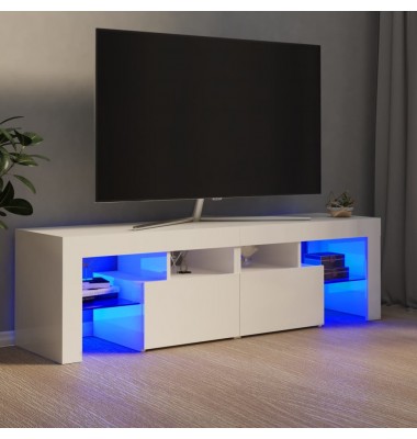  Televizoriaus spintelė su LED, balta, 140x36,5x40cm, blizgi - TV spintelės - 1
