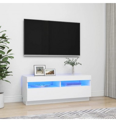  Televizoriaus spintelė su LED apšvietimu, balta, 100x35x40cm - TV spintelės - 1