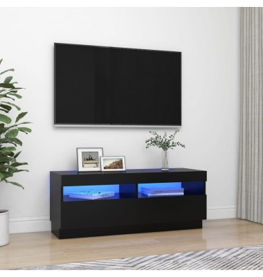  Televizoriaus spintelė su LED apšvietimu, juoda, 100x35x40cm - TV spintelės - 1