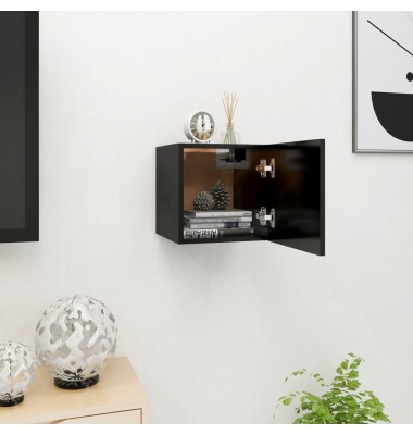  Sieninė televizoriaus spintelė, juoda, 30,5x30x30cm - TV spintelės - 1