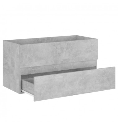 Spintelė praustuvui, betono pilkos spalvos, 90x38,5x45cm, MDP - Vonios spintelės, veidrodžiai - 4