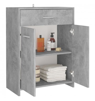 Vonios kambario spintelė, betono pilka, 60x33x80cm, MDP - Vonios spintelės, veidrodžiai - 4