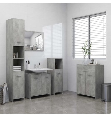 Vonios kambario spintelė, betono pilka, 60x33x80cm, MDP - Vonios spintelės, veidrodžiai - 8