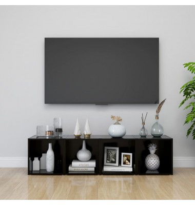  Televizoriaus spintelės, 4vnt., juodos, 37x35x37cm, MDP  - TV spintelės - 1