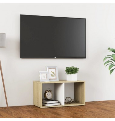  Televizoriaus spintelė, balta ir ąžuolo, 72x35x36,5cm, MDP - TV spintelės - 1
