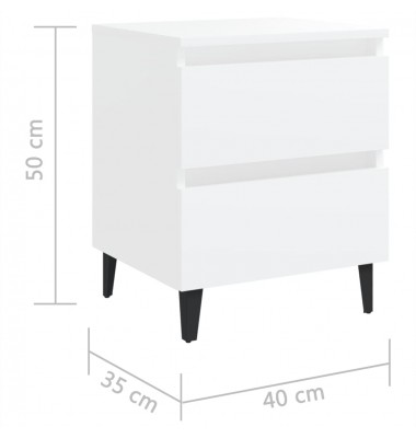  Naktinė spintelė, balta, 40x35x50cm, MDP  - Naktinės spintelės - 7