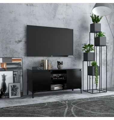  TV spintelė su metalinėmis kojelėmis, juoda, 103,5x35x50cm - TV spintelės - 1