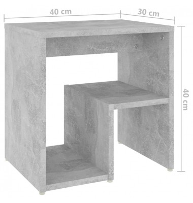  Naktinė spintelė, betono pilkos spalvos, 40x30x40cm, MDP - Naktinės spintelės - 6