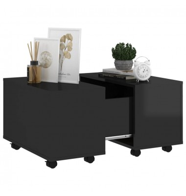  Kavos staliukas, juodos spalvos, 60x60x38cm, MDP, blizgus - Kavos staliukai - 3