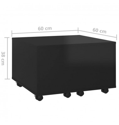  Kavos staliukas, juodos spalvos, 60x60x38cm, MDP, blizgus - Kavos staliukai - 8