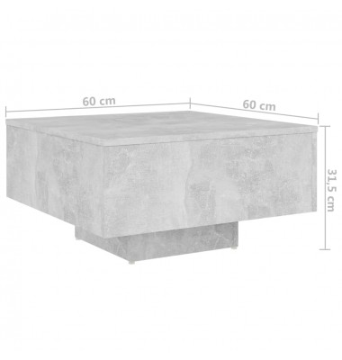  Kavos staliukas, betono pilkos spalvos, 60x60x31,5cm, MDP - Kavos staliukai - 6