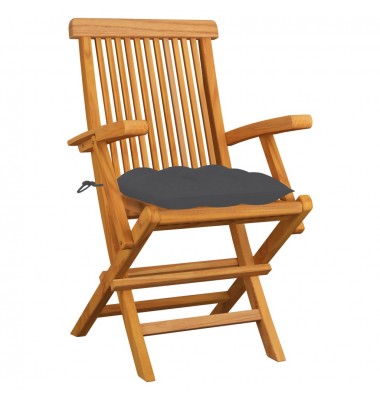  Sodo kėdės su antracito pagalvėmis, 3vnt., tikmedžio masyvas - Lauko kėdės - 2