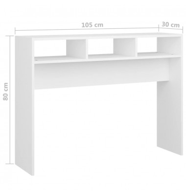  Konsolinis staliukas, baltos spalvos, 105x30x80cm, MDP - Žurnaliniai staliukai - 7