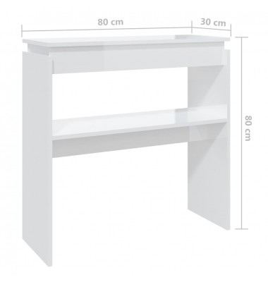  Konsolinis staliukas, baltas, 80x30x80cm, MDP, labai blizgus - Žurnaliniai staliukai - 6