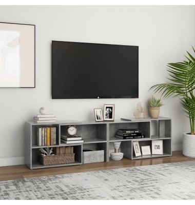  Televizoriaus spintelė, betono pilkos spalvos, 149x30x52cm, MDP - TV spintelės - 1