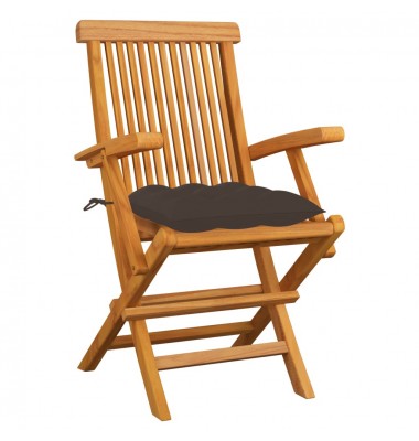  Sodo kėdės su taupe spalvos pagalvėmis, 3vnt., tikmedis - Lauko kėdės - 2