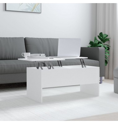  Kavos staliukas, baltas, 102x50,5x46,5cm, apdirbta mediena - Kavos staliukai - 1