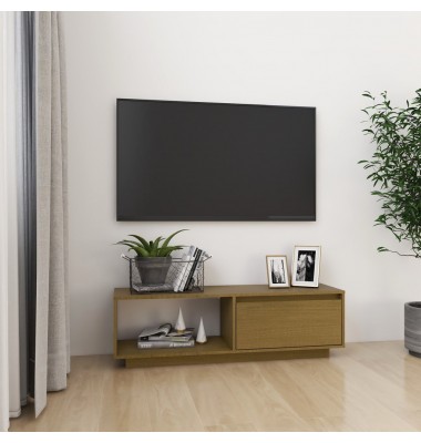  Televizoriaus spintelė, medaus ruda, 110x30x33,5cm, pušis - TV spintelės - 1