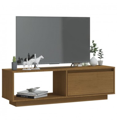  Televizoriaus spintelė, medaus ruda, 110x30x33,5cm, pušis - TV spintelės - 3