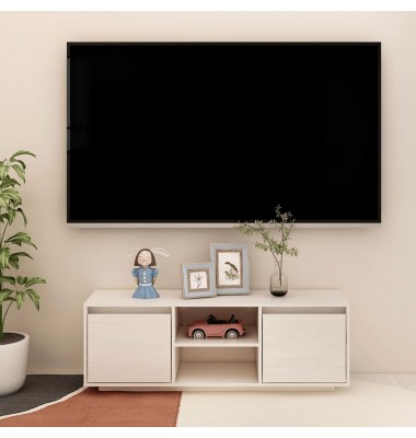  Televizoriaus spintelė, balta, 110x30x40cm, pušies masyvas - TV spintelės - 1