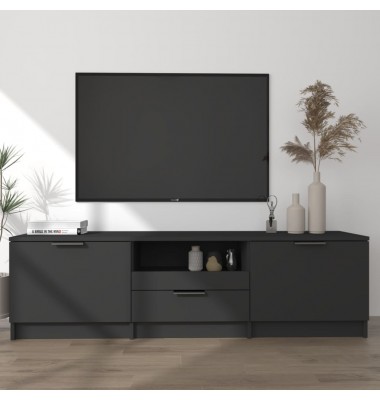  Televizoriaus spintelė, juoda, 140x35x40cm, apdirbta mediena - TV spintelės - 1