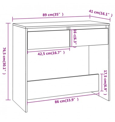  Konsolinis staliukas, pilkos ąžuolo spalvos, 89x41x76,5cm, MDP  - Žurnaliniai staliukai - 8