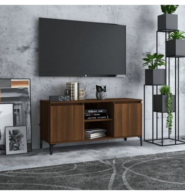  TV spintelė su metalinėmis kojelėmis, ruda, 103,5x35x50cm - TV spintelės - 1