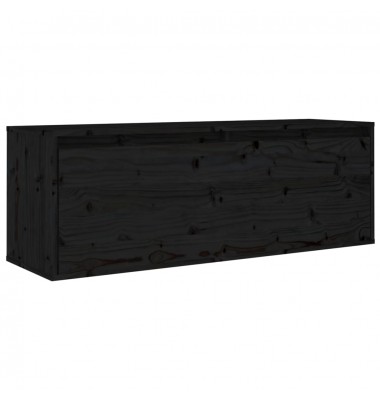  Sieninė spintelė, juoda, 100x30x35cm, pušies medienos masyvas - Pakabinamos lentynos, spintelės - 2