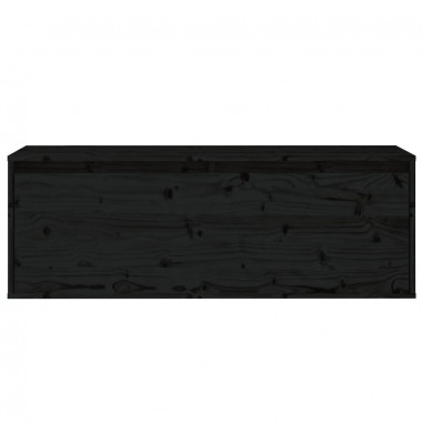  Sieninė spintelė, juoda, 100x30x35cm, pušies medienos masyvas - Pakabinamos lentynos, spintelės - 5