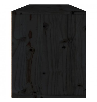  Sieninė spintelė, juoda, 100x30x35cm, pušies medienos masyvas - Pakabinamos lentynos, spintelės - 6