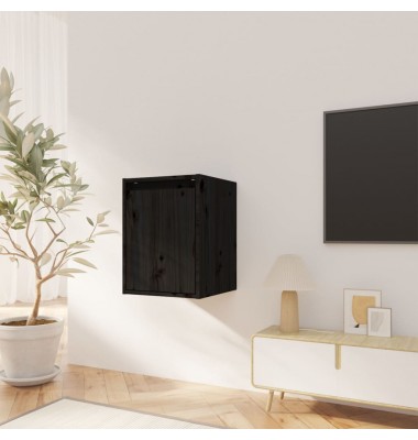  Sieninė spintelė, juoda, 30x30x40cm, pušies medienos masyvas - Pakabinamos lentynos, spintelės - 1
