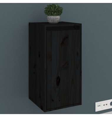  Sieninė spintelė, juoda, 30x30x60cm, pušies medienos masyvas - Pakabinamos lentynos, spintelės - 1