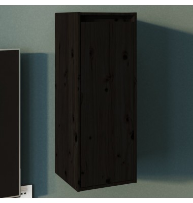  Sieninė spintelė, juoda, 30x30x80cm, pušies masyvas - Pakabinamos lentynos, spintelės - 1