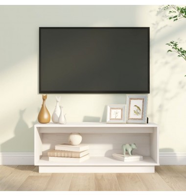  Televizoriaus spintelė, balta, 90x35x35cm, pušies masyvas - TV spintelės - 1