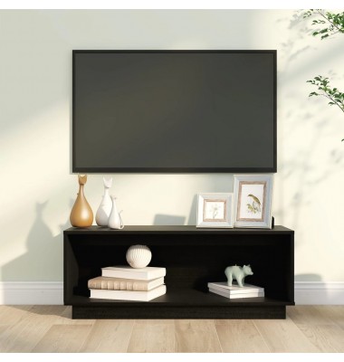  Televizoriaus spintelė, juoda, 90x35x35cm, pušies masyvas - TV spintelės - 1