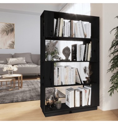 Spintelė knygoms/kambario pertvara, juoda, 80x25x132cm, pušis - Pastatomos lentynos, spintelės - 1