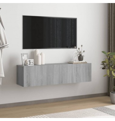  Sieninė televizoriaus spintelė, pilka, 120x30x30 cm, mediena - TV spintelės - 1