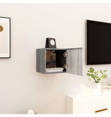 Sieninė spintelė, pilka ąžuolo, 30,5x30x30cm - TV spintelės - 1