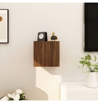 Sieninė spintelė, ruda ąžuolo, 30,5x30x30cm - TV spintelės - 3