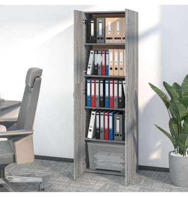  Biuro spintelė, pilkos ąžuolo spalvos, 60x32x190cm, mediena - Dokumentų spintos - 7
