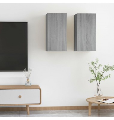 Spintelės, 2vnt., pilkos, 30,5x30x60cm, mediena - TV staliukai - 1