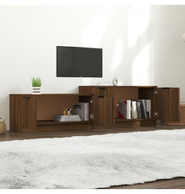  Televizoriaus spintelė, ruda ąžuolo, 158,5x36x45cm, mediena - TV spintelės - 3