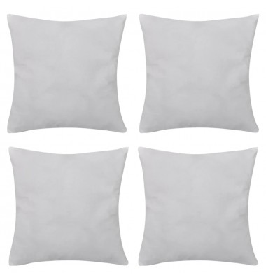 4 Balti Pagalvėlių Užvalkalai, Medvilnė, 50 x 50 cm - Dekoratyvinės pagalvėlės - 1