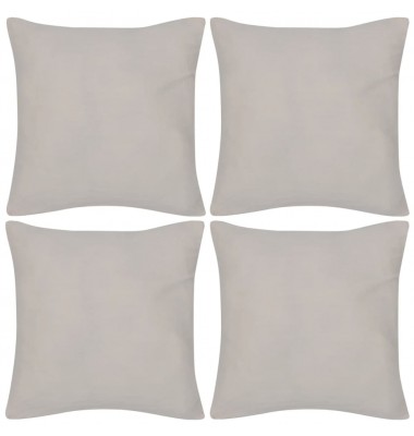4 Smėlio Spalvos Pagalvėlių Užvalkalai, Medvilnė, 40 x 40 cm - Dekoratyvinės pagalvėlės - 1