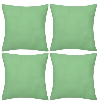 4 Šviesiai Žali Pagalvėlių Užvalkalai, Medvilnė, 40 x 40 cm - Dekoratyvinės pagalvėlės - 1
