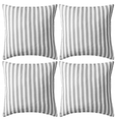  Lauko pagalvės, 4 vnt., pilkos, 45x45 cm, dryžuotos - Dekoratyvinės pagalvėlės - 1