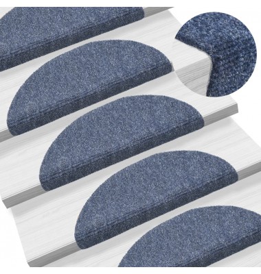  Lipnūs laiptų kilimėliai, 15 vnt., 56x17x3 cm, mėlyni - Laiptų kilimėliai - 1