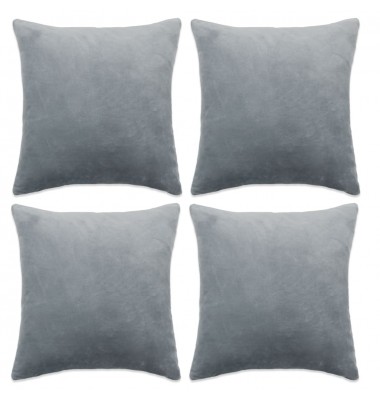  Pagalvėlių užvalkalai, 4vnt., pilkos spalvos, 40x40cm, audinys - Dekoratyvinės pagalvėlės - 1