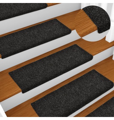  Laiptų kilimėliai, 15vnt., juodos spalvos, 65x25cm - Laiptų kilimėliai - 1